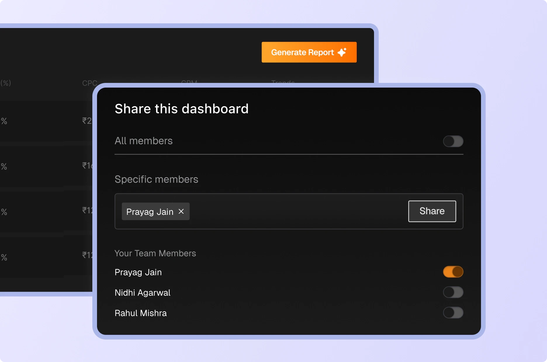 Comprehensive Reporting and Shareable Dashboards